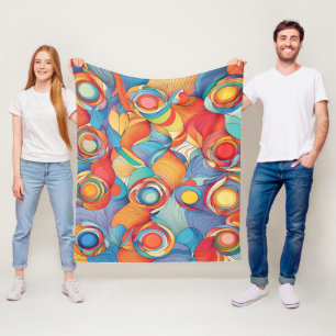 Abstrakte Blume Fleecedecke