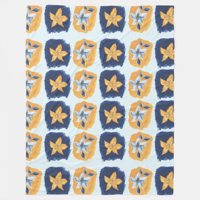 abstrakte Blume Fleecedecke (Vorderseite)