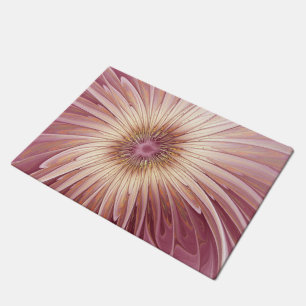 Abstrakte Blume Fraktal Kunst und Schatten Burgund Fußmatte