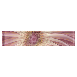 Abstrakte Blume Fraktal Kunst und Schatten Burgund Namensplakette