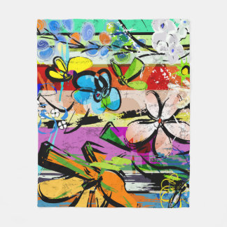 Abstrakte Blume, Geometrische Linien. Fleecedecke