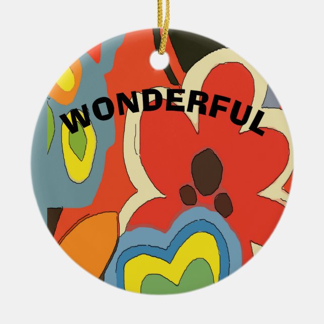 Abstrakte Blume, Hinzufügen, Bearbeiten Keramik Ornament (Vorne)