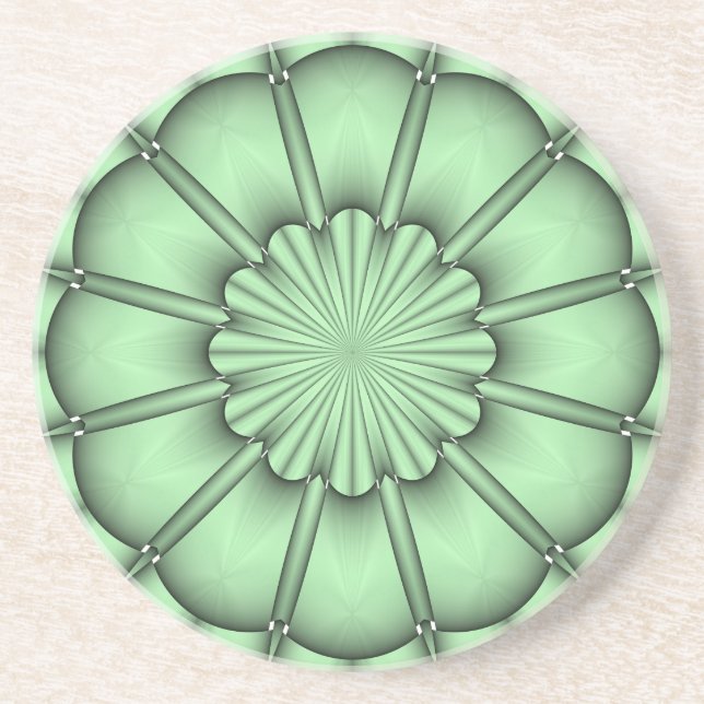 Abstrakte Blume in blassgrün Getränkeuntersetzer (Vorne)