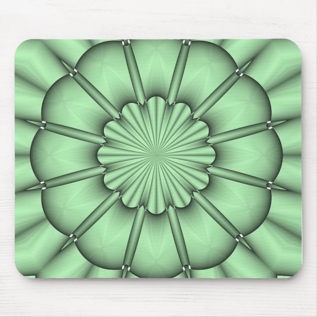 Abstrakte Blume in blassgrün Mousepad (Vorne)