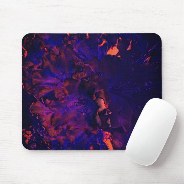 Abstrakte Blume in gotischer lila Wirkung unterget Mousepad (Mit Mouse)