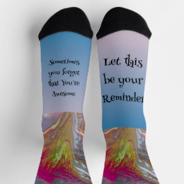 Abstrakte Blume in hellen Farben mit der Meldung a Socken