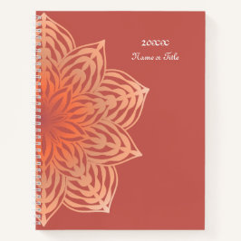 Abstrakte Blume in Pfirsich Notizbuch