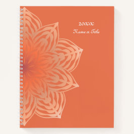 Abstrakte Blume in Pfirsich Notizbuch