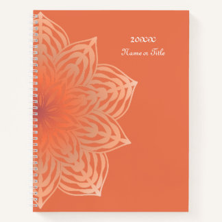 Abstrakte Blume in Pfirsich Notizbuch