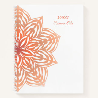 Abstrakte Blume in Pfirsich Notizbuch