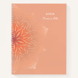 Abstrakte Blume in Pfirsich Notizbuch