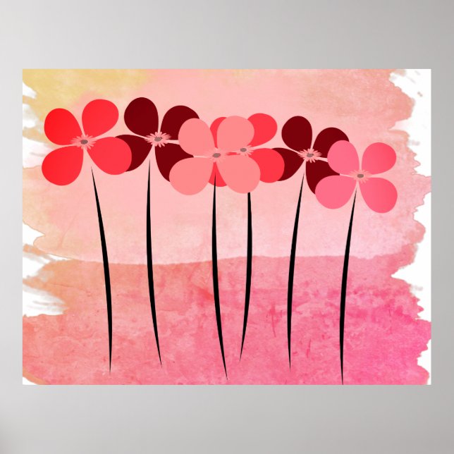 Abstrakte Blume in rosa Poster (Vorne)