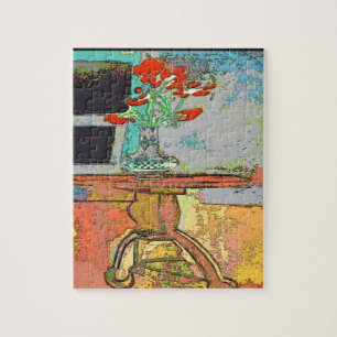 Abstrakte Blume in Tabelle Puzzle