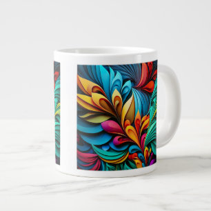 Abstrakte Blume Jumbo-Tasse
