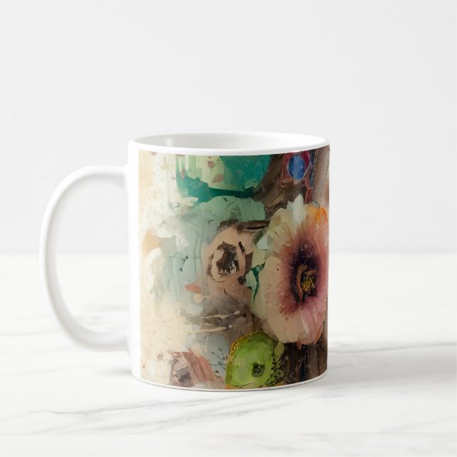 Abstrakte Blume Kaffeetasse (Links)