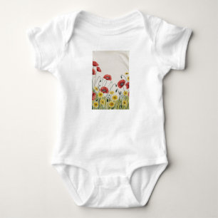 Abstrakte Blume kombiniert mit geometrischen Muste Baby Strampler