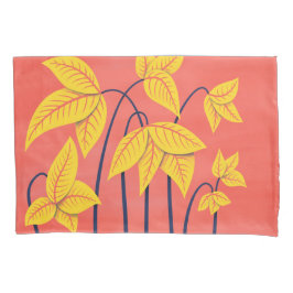 Abstrakte Blume Korallengelbe, geometrische Formen Kissenbezug