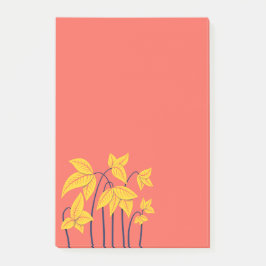 Abstrakte Blume Korallengelbe, geometrische Formen Post-it Klebezettel