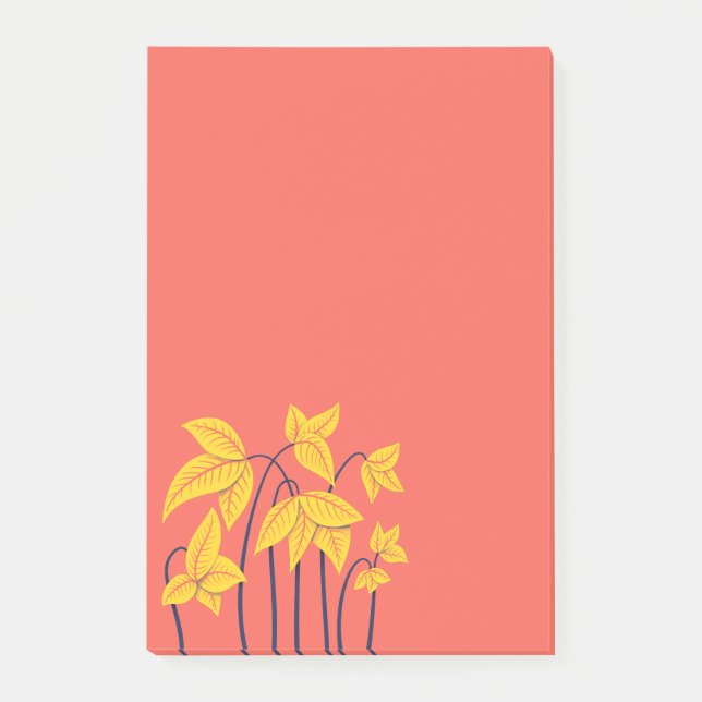 Abstrakte Blume Korallengelbe, geometrische Formen Post-it Klebezettel (Vorderseite)