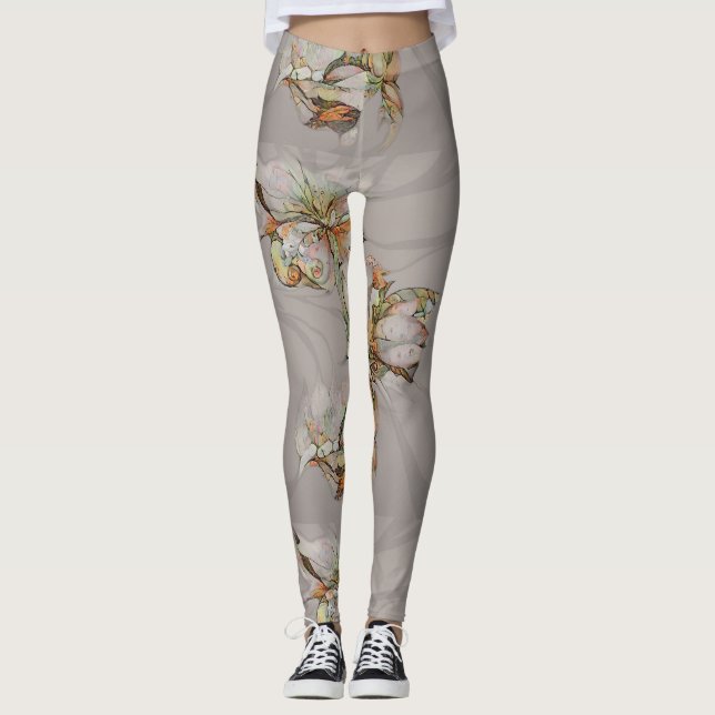 Abstrakte Blume Leggings (Vorderseite)