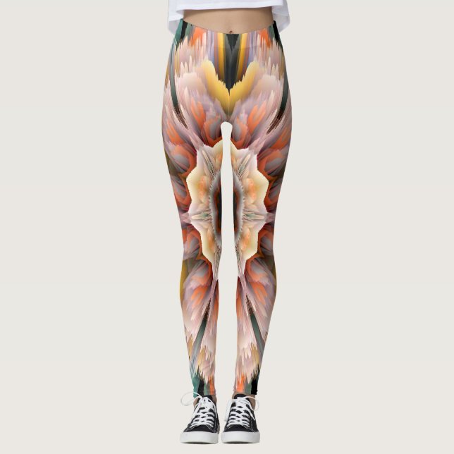 Abstrakte Blume Leggings (Vorderseite)