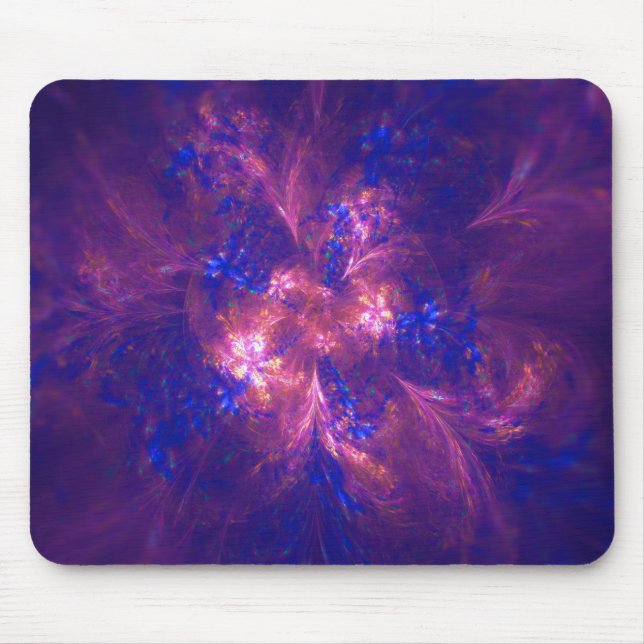Abstrakte Blume Licht Lila und lebhaft Blue Mix Mousepad (Vorne)