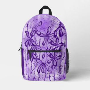 Abstrakte Blume Lila Bedruckter Rucksack