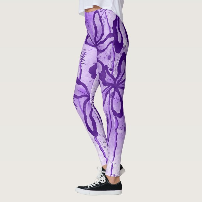 Abstrakte Blume lila Leggings (Links)