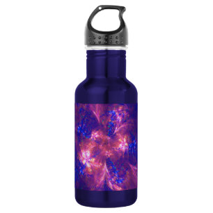 Abstrakte Blume Lila und blaue Muster Mix Edelstahlflasche