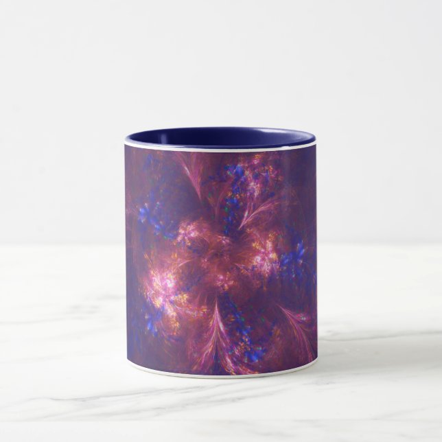 Abstrakte Blume Lila und blaue Muster Mix Tasse (Zentrum)