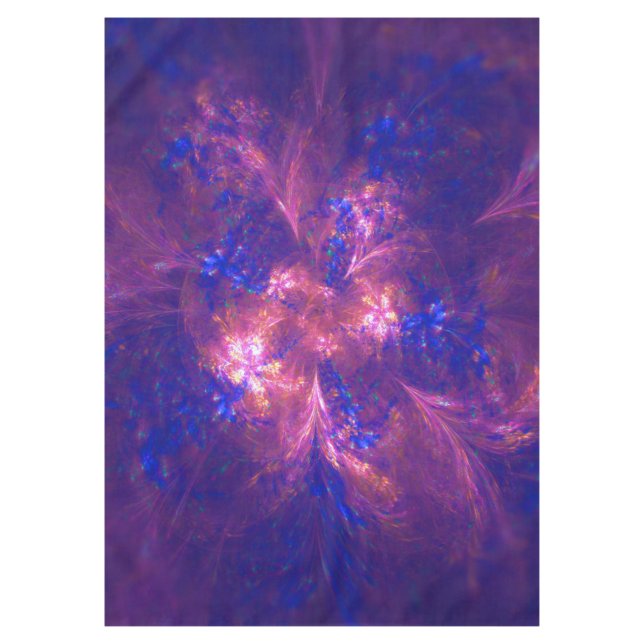 Abstrakte Blume Lila und blaue Muster Mix Tischdecke (Vorderseite)