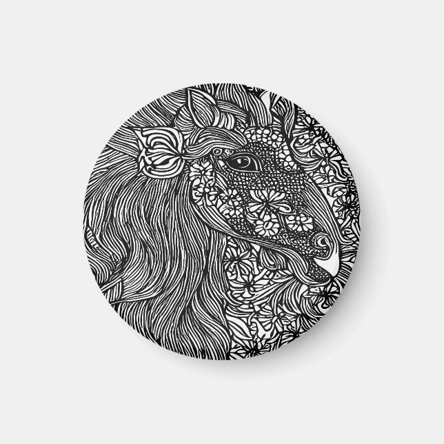 Abstrakte Blume Magnet (Vorne)
