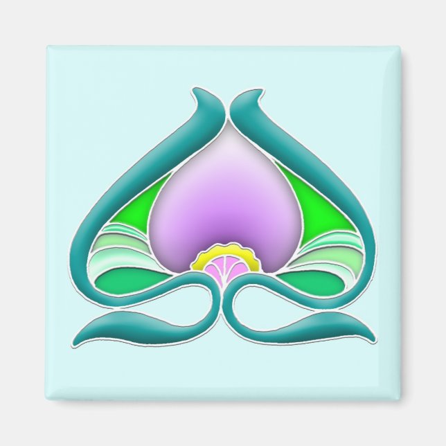 Abstrakte Blume Magnet (Vorne)