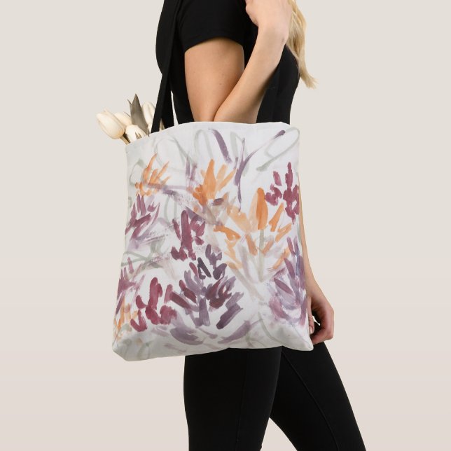 Abstrakte Blume Malerei Lila Orange (Von Nahem)