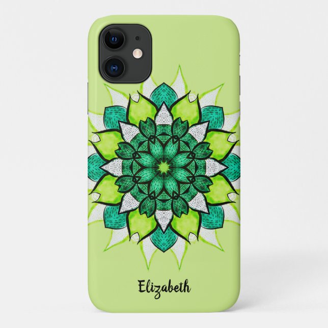 Abstrakte Blume Mandala Case-Mate iPhone Hülle (Rückseite)