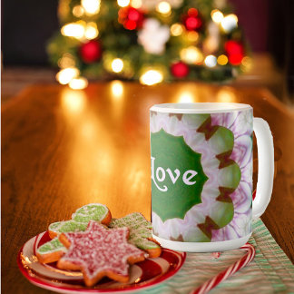 Abstrakte Blume Mandala mit Liebe optional Text Kaffeetasse