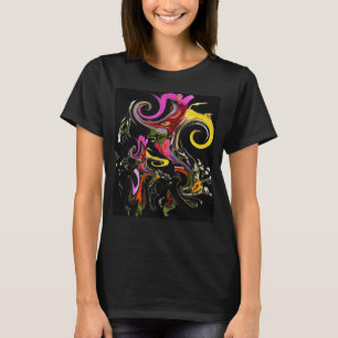 Abstrakte Blume Melden psychedelischer Farben T-Shirt