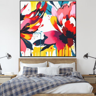 Abstrakte Blume mit weißem Hintergrund - Leinwanddruck