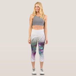 Abstrakte Blume Modernes Fraktal Kunst, Dichtung u Capri Leggings