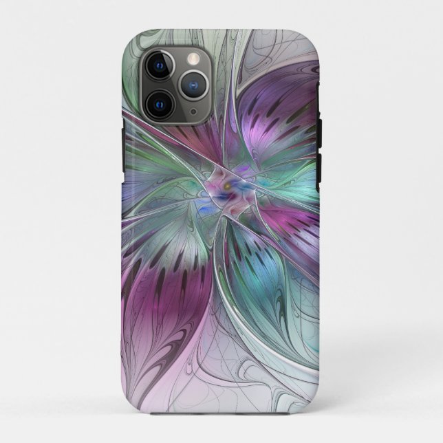 Abstrakte Blume Modernes Fraktal Kunst, Dichtung u Case-Mate iPhone Hülle (Rückseite)