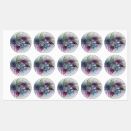 Abstrakte Blume Modernes Fraktal Kunst, Dichtung u Etiketten