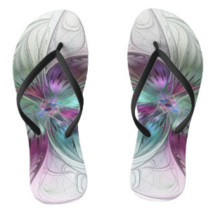 Abstrakte Blume Modernes Fraktal Kunst, Dichtung u Flip Flops