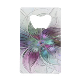 Abstrakte Blume Modernes Fraktal Kunst, Dichtung u Geldbeutel Flaschenöffner