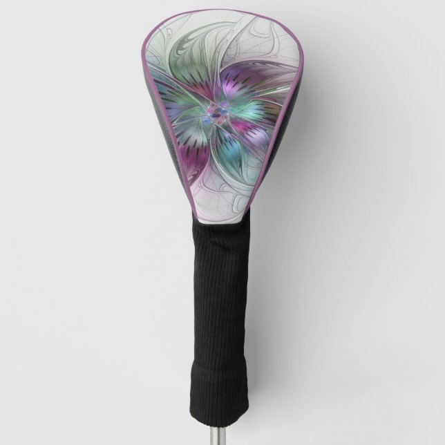 Abstrakte Blume Modernes Fraktal Kunst, Dichtung u Golf Headcover (Vorderseite)