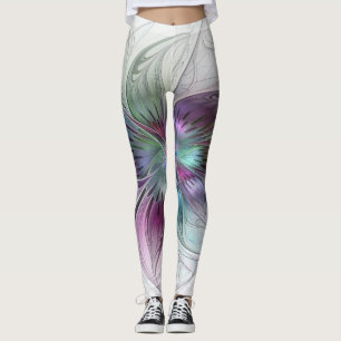Abstrakte Blume Modernes Fraktal Kunst, Dichtung u Leggings