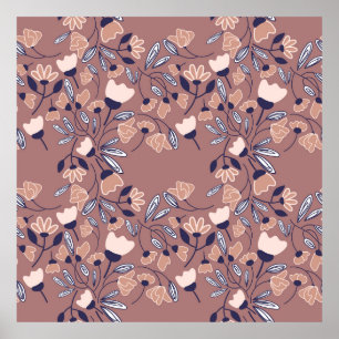 Abstrakte Blume nahtlos. Farbiger Backgor Poster