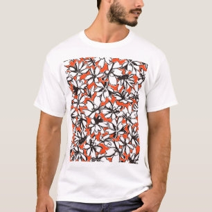 Abstrakte Blume Nahtloses Muster T-Shirt