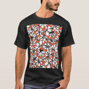 Abstrakte Blume Nahtloses Muster T-Shirt