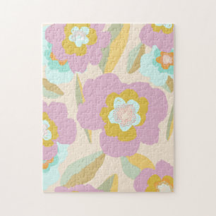 Abstrakte Blume Pastell Lilac Floral Pattern Puzzle