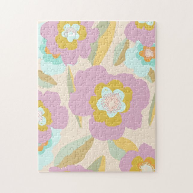 Abstrakte Blume | Pastell Lilac Floral Pattern Puzzle (Vertikal)